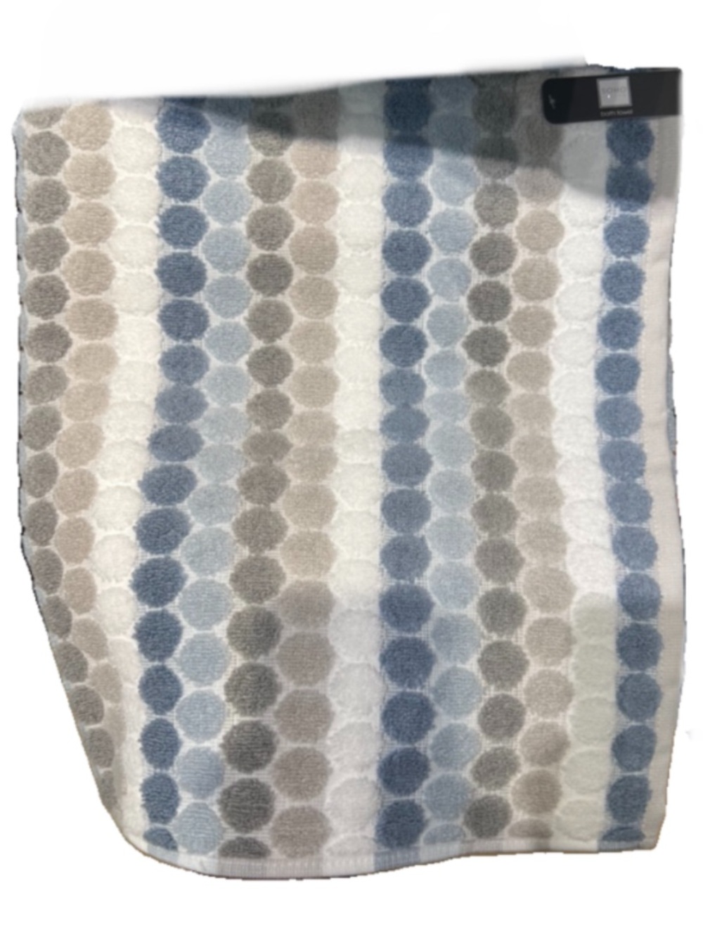 Soho Blue, White and Gray Bath Towels Set of 2 New with Tags
